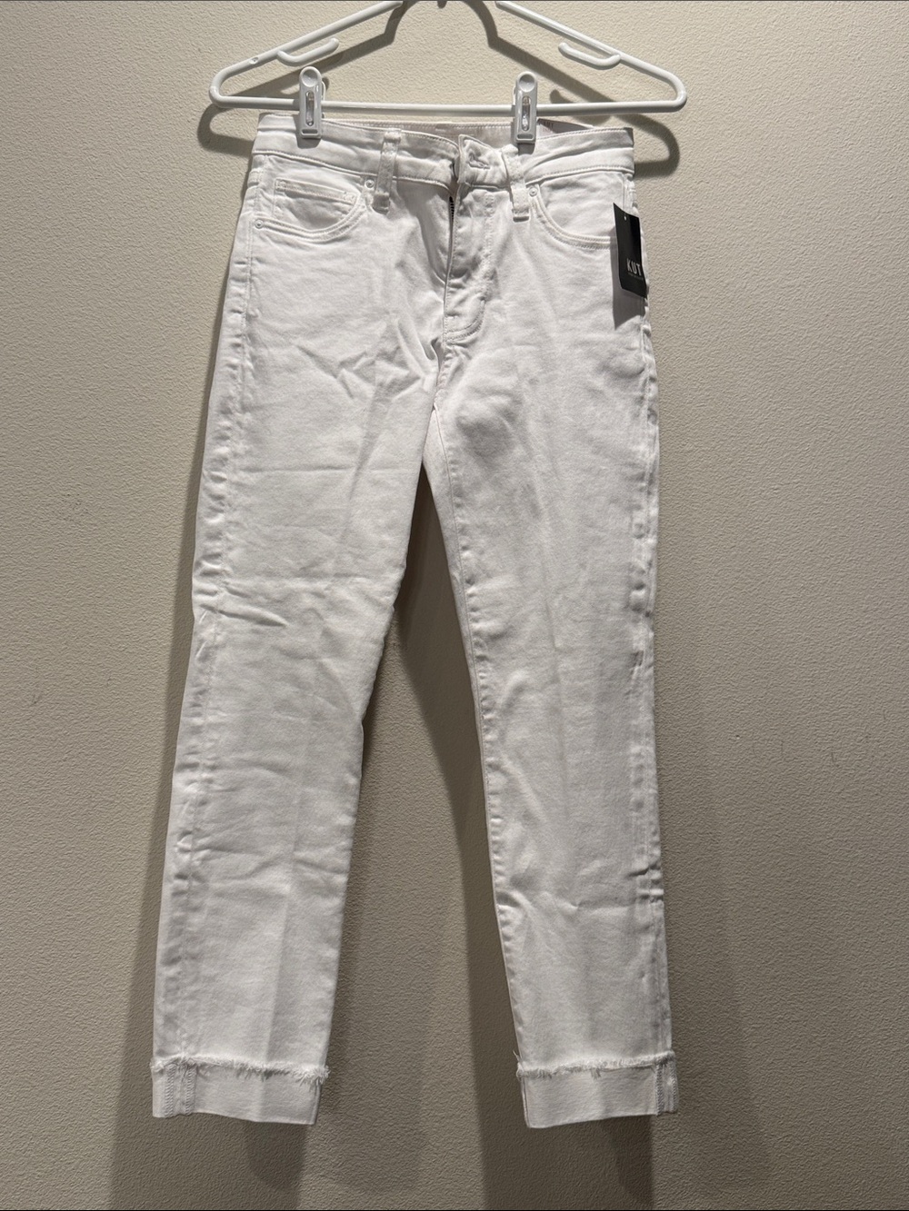 Kut from the Kloth White Straight Leg Jeans